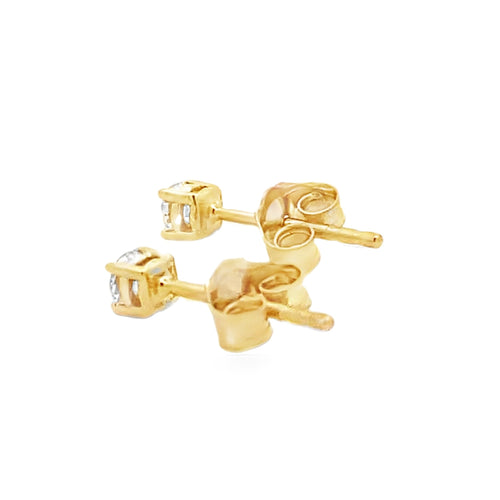 .25ct Lab Grown Diamond Stud Earrings 14KT Yellow Gold