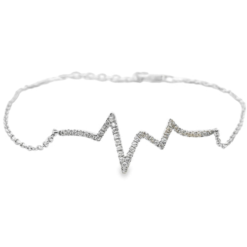 Natural .10ct Diamond Bracelet 14KT White Gold