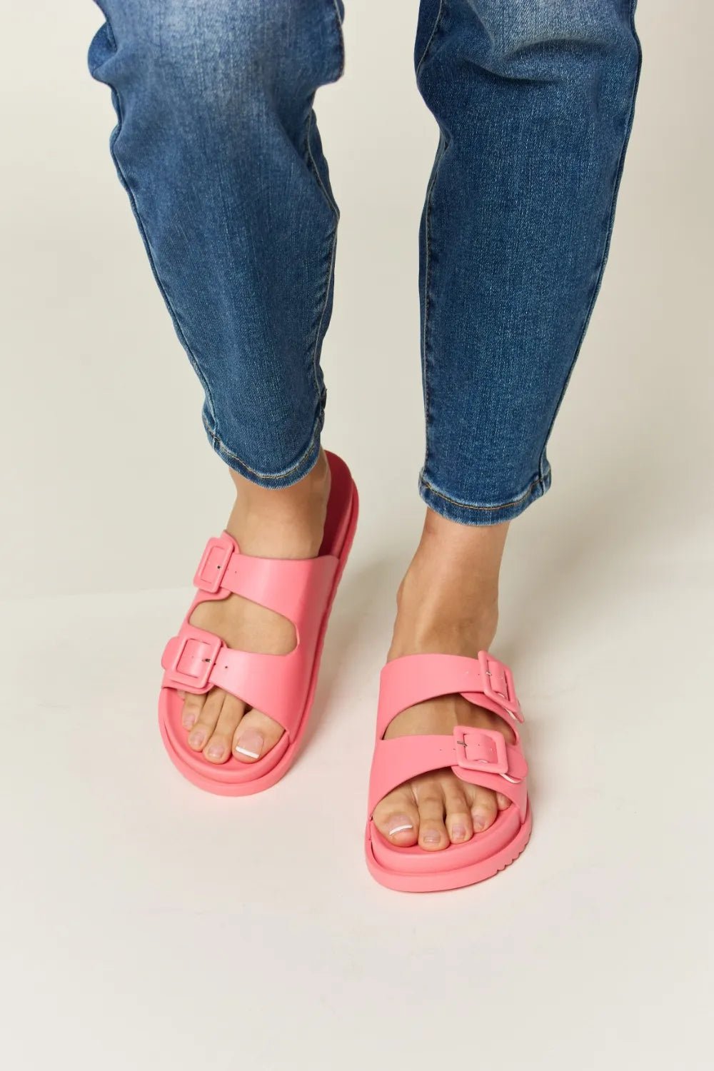 Legend Double Buckle Open Toe Sandals - Plush Fashion Hub