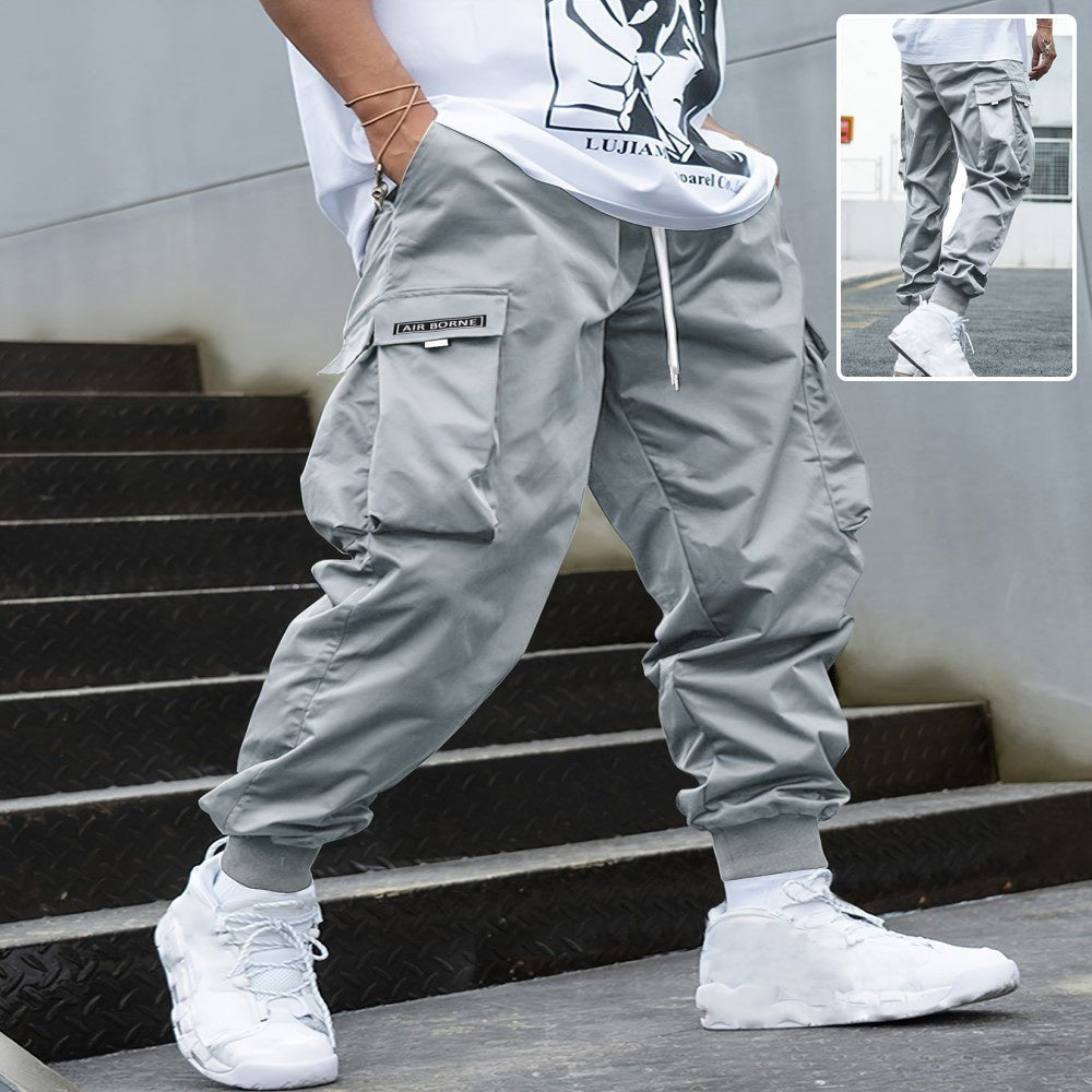 Men’s Multi‑Pocket Drawstring Cargo Pants - Plush Fashion Hub