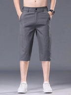Men's Plus Size Casual Stretch Shorts with Pockets - Plush Fashion Hub