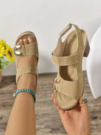 Open Toe Block Heel Sandals - Plush Fashion Hub