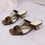 Open Toe Block Heels Sandals - Plush Fashion Hub
