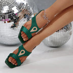 Open Toe Block Heels Sandals - Plush Fashion Hub