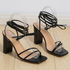 Open Toe Block Heels Sandals - Plush Fashion Hub