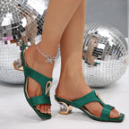 Open Toe Block Heels Sandals - Plush Fashion Hub