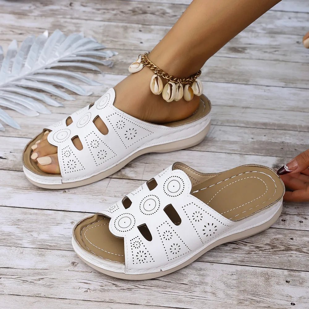 Open - Toe Cutout Sandals - Plush Fashion Hub