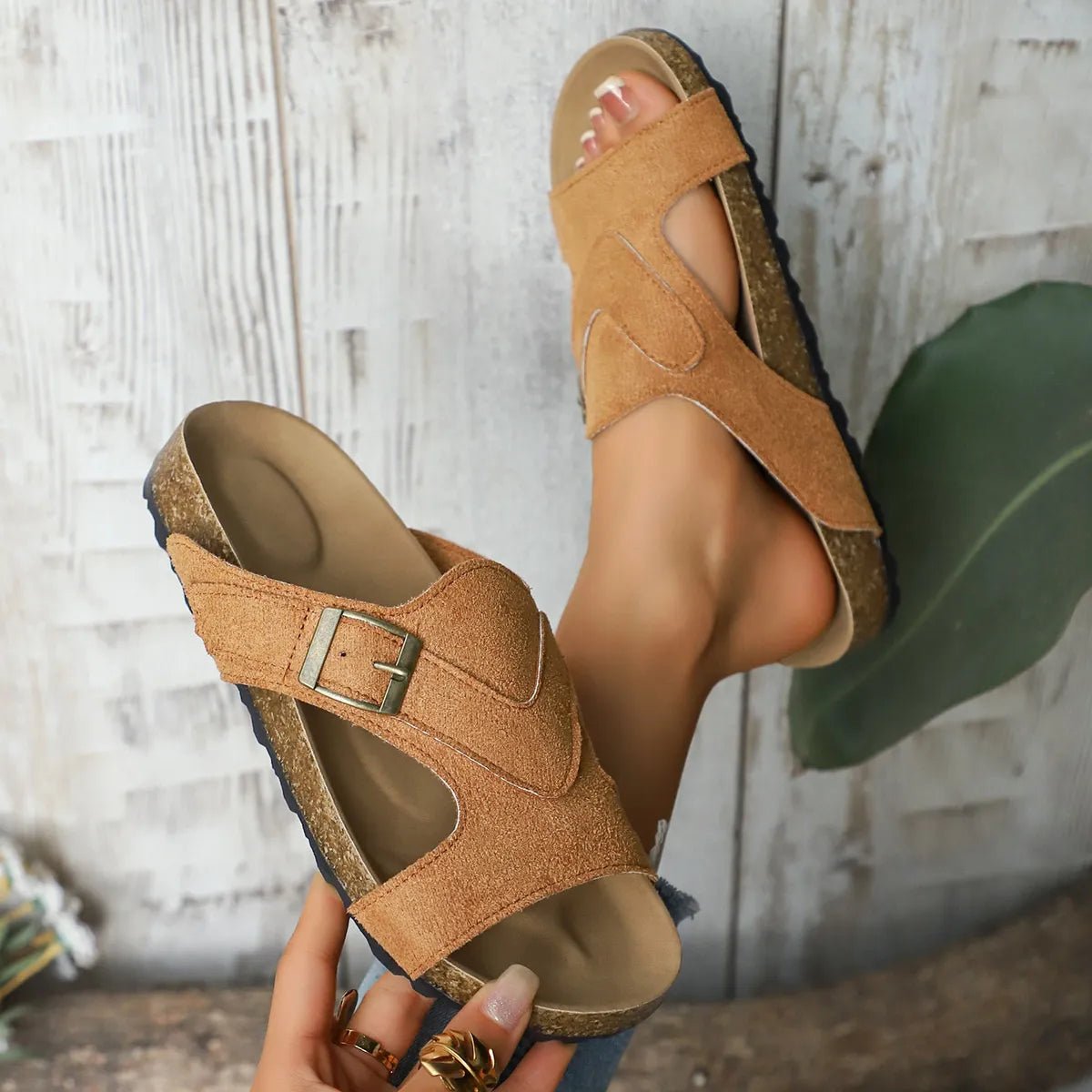 Open Toe Cutout Sandals - Plush Fashion Hub