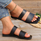 Open Toe Flat Sandals - Plush Fashion Hub