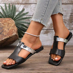 Open Toe Flat Sandals - Plush Fashion Hub