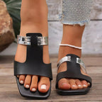 Open Toe Flat Sandals - Plush Fashion Hub