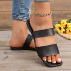 Open Toe Flat Sandals - Plush Fashion Hub