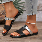 Open Toe Flat Sandals - Plush Fashion Hub