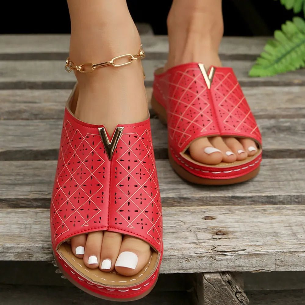 Open Toe Flats Sandals - Plush Fashion Hub