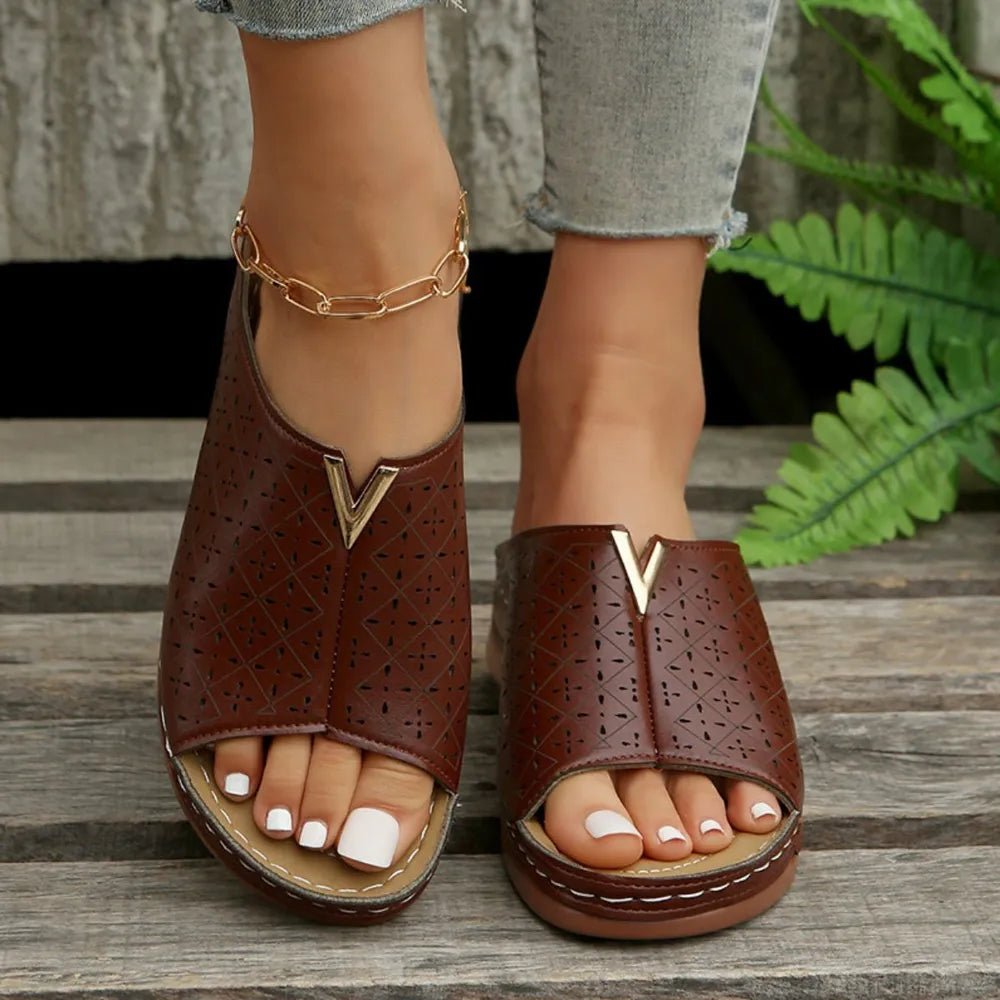 Open Toe Flats Sandals - Plush Fashion Hub