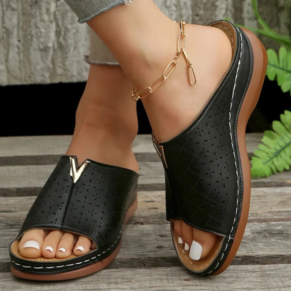 Open Toe Flats Sandals - Plush Fashion Hub