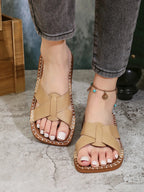 Open Toe Flats Sandals - Plush Fashion Hub