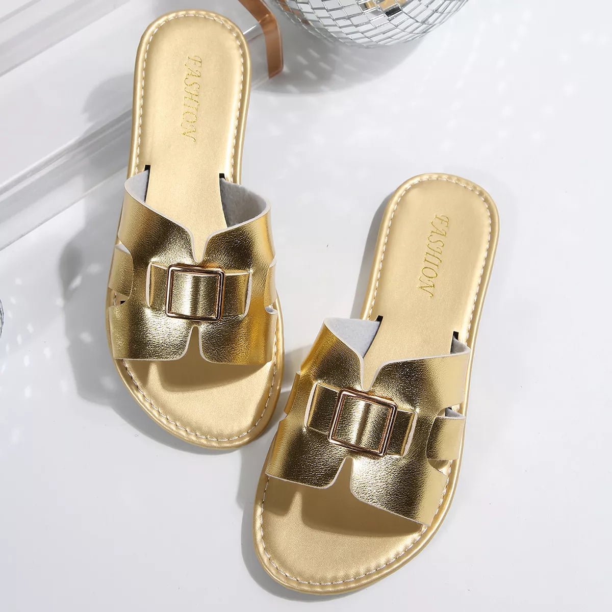 Open Toe Flats Sandals - Plush Fashion Hub