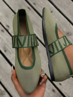 Women's pointed toe mesh flats with gingham pattern and ankle strap, stylish Trendsi loafers for casual or dressy wear.
