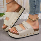 PU Leather Studded Platform Sandals - Plush Fashion Hub