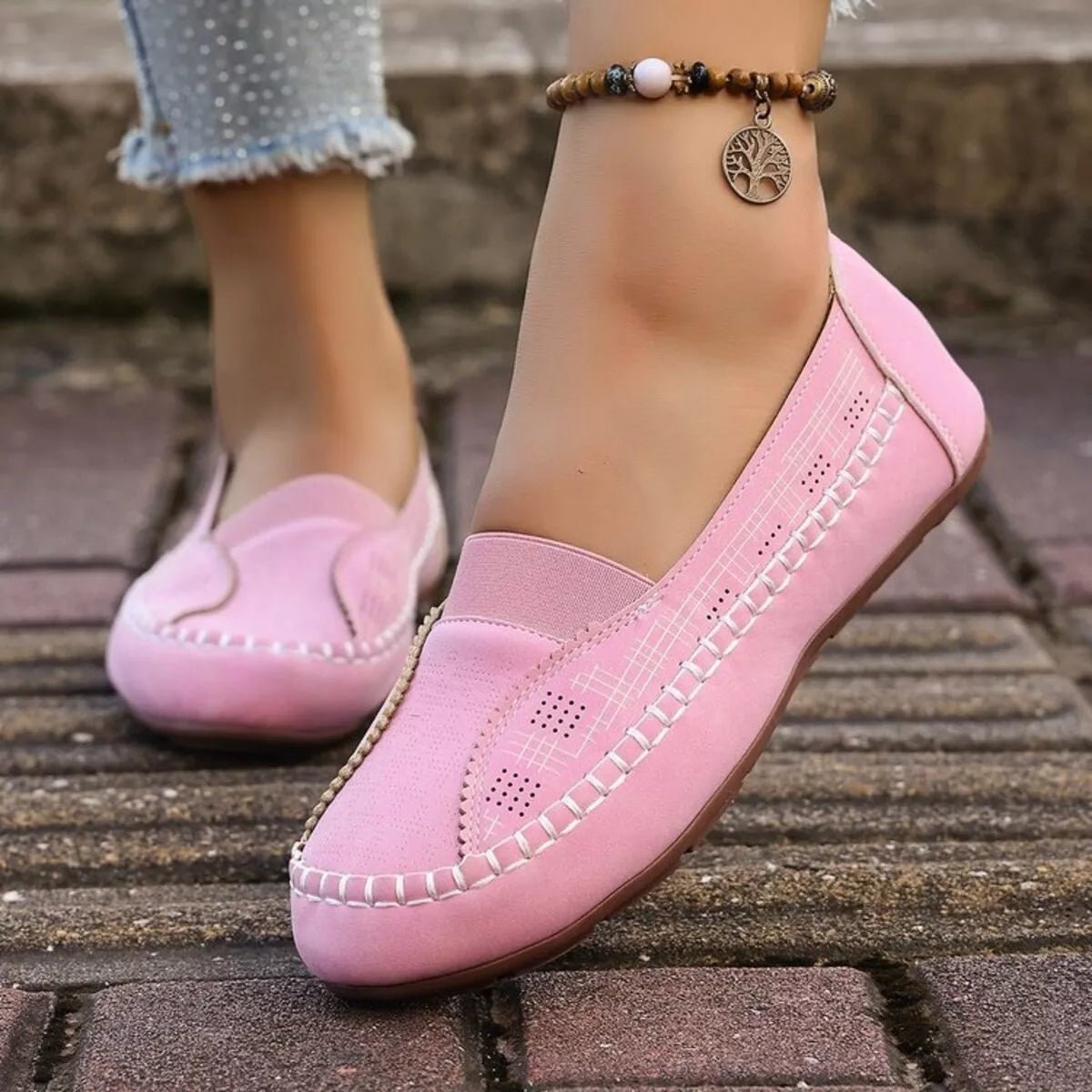 Round Toe Flats Slip - Ons - Plush Fashion Hub
