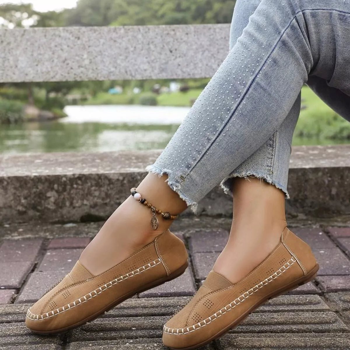 Round Toe Flats Slip - Ons - Plush Fashion Hub