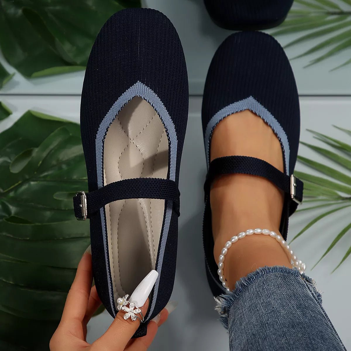 Round Toe Mesh Slip - Ons - Plush Fashion Hub