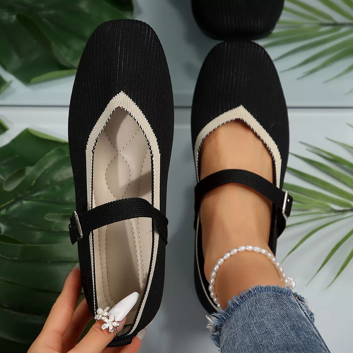 Round Toe Mesh Slip - Ons - Plush Fashion Hub