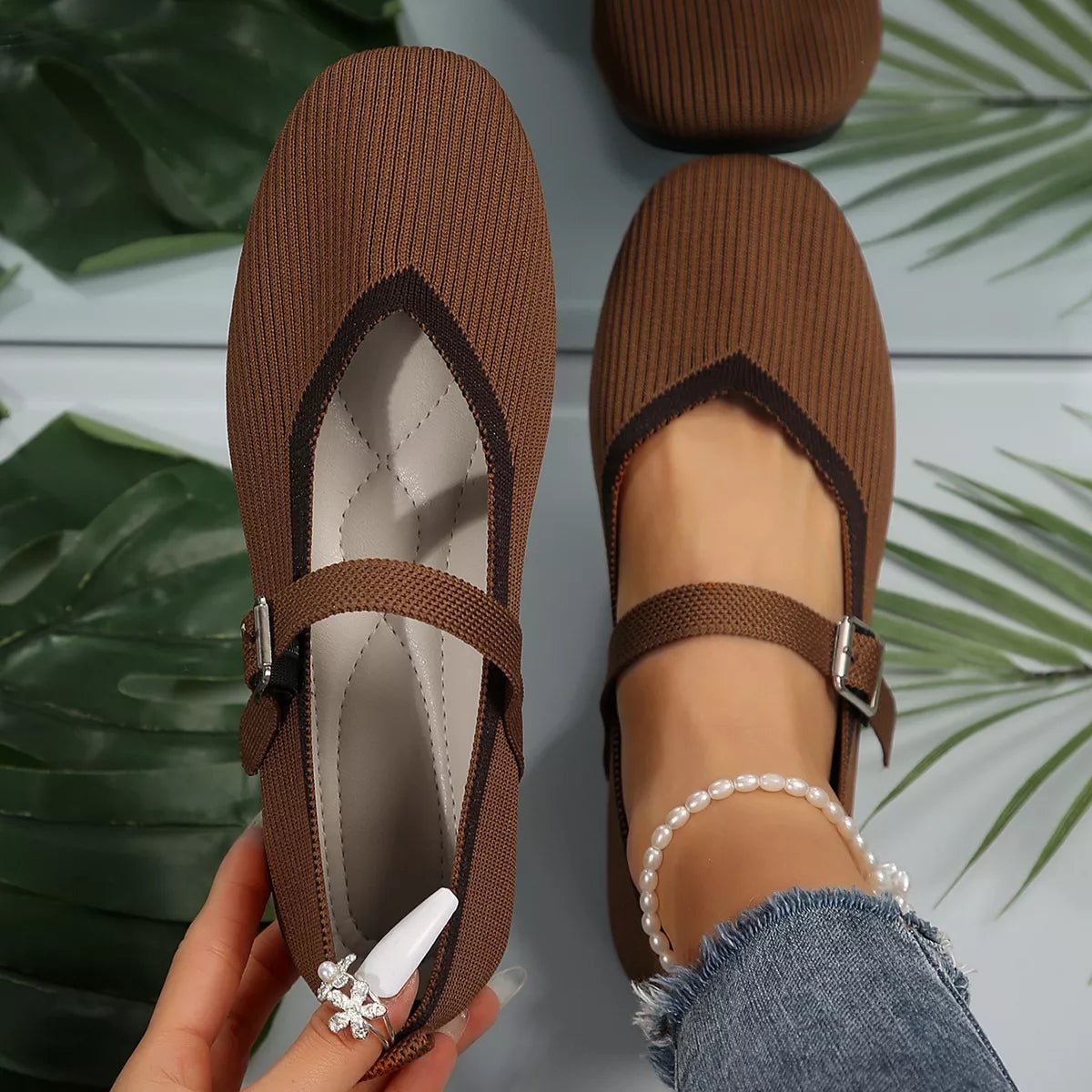 Round Toe Mesh Slip - Ons - Plush Fashion Hub