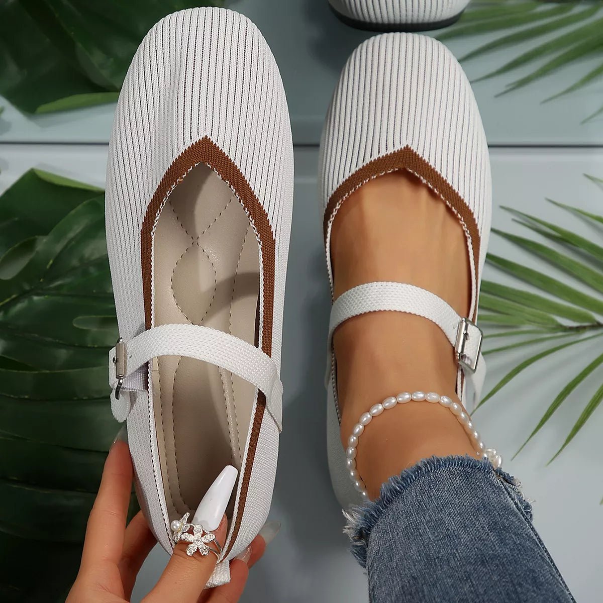 Round Toe Mesh Slip - Ons - Plush Fashion Hub