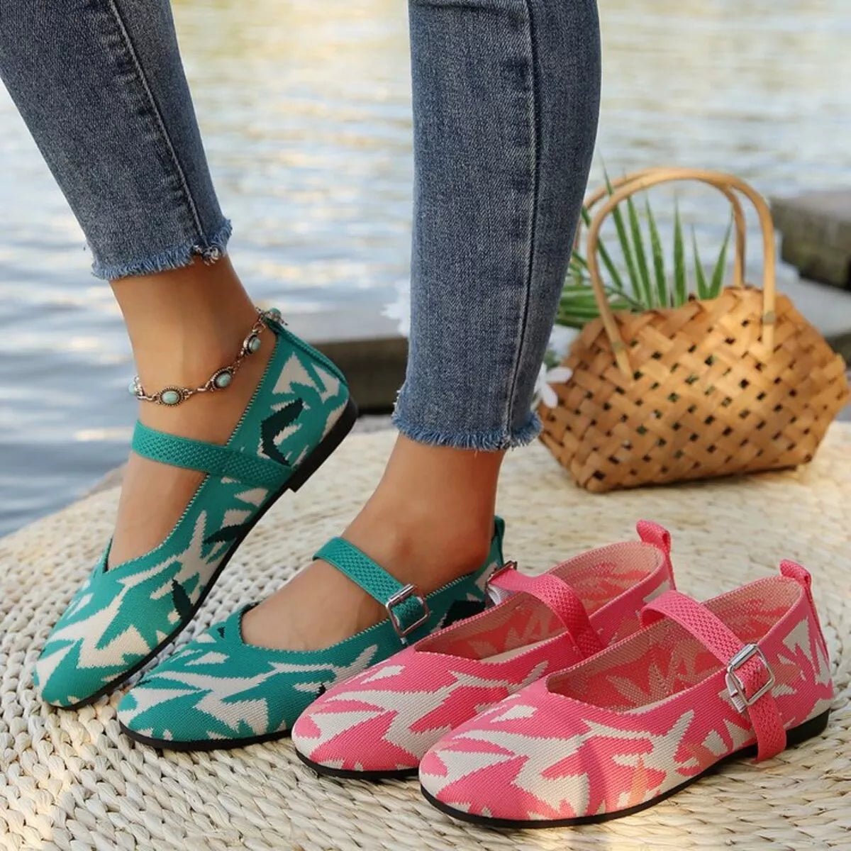 Round Toe Mesh Slip - Ons - Plush Fashion Hub
