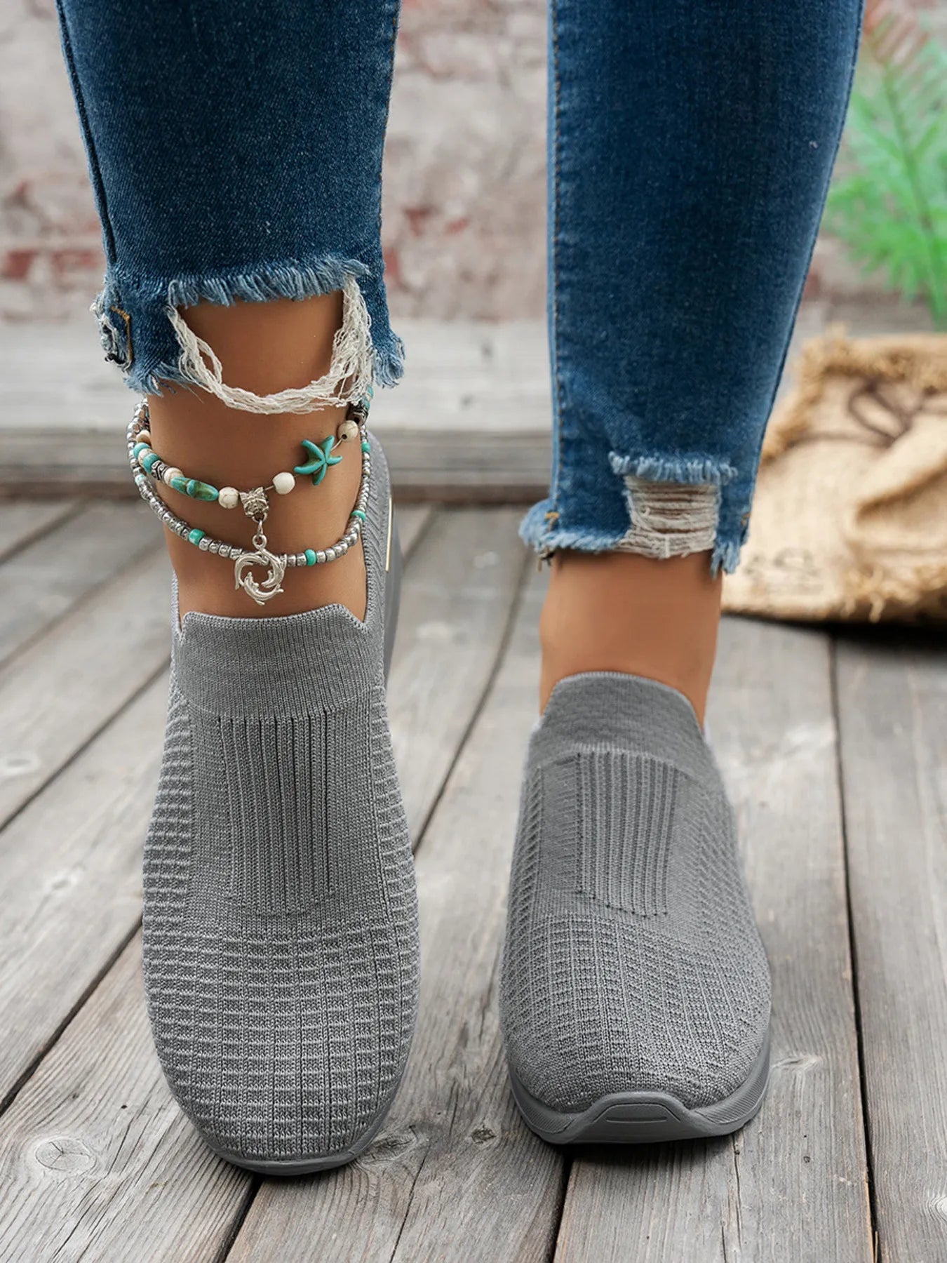 Round Toe Wedge Sneakers - Plush Fashion Hub