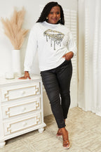 Simply Love Graphic Dropped Shoulder Round Neck Sweatshirt - Plush Fashion Hub