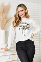 Simply Love Graphic Dropped Shoulder Round Neck Sweatshirt - Plush Fashion Hub