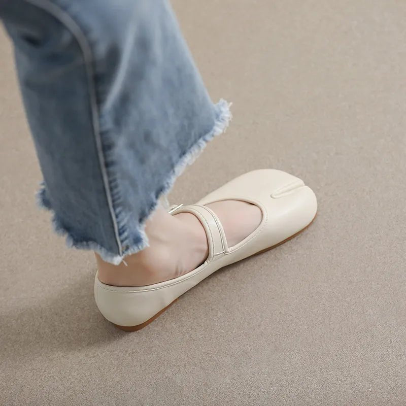 Split - Toe Flat Slip - Ons - Plush Fashion Hub