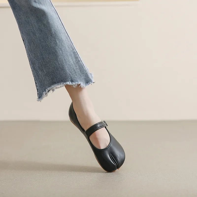 Split - Toe Flat Slip - Ons - Plush Fashion Hub