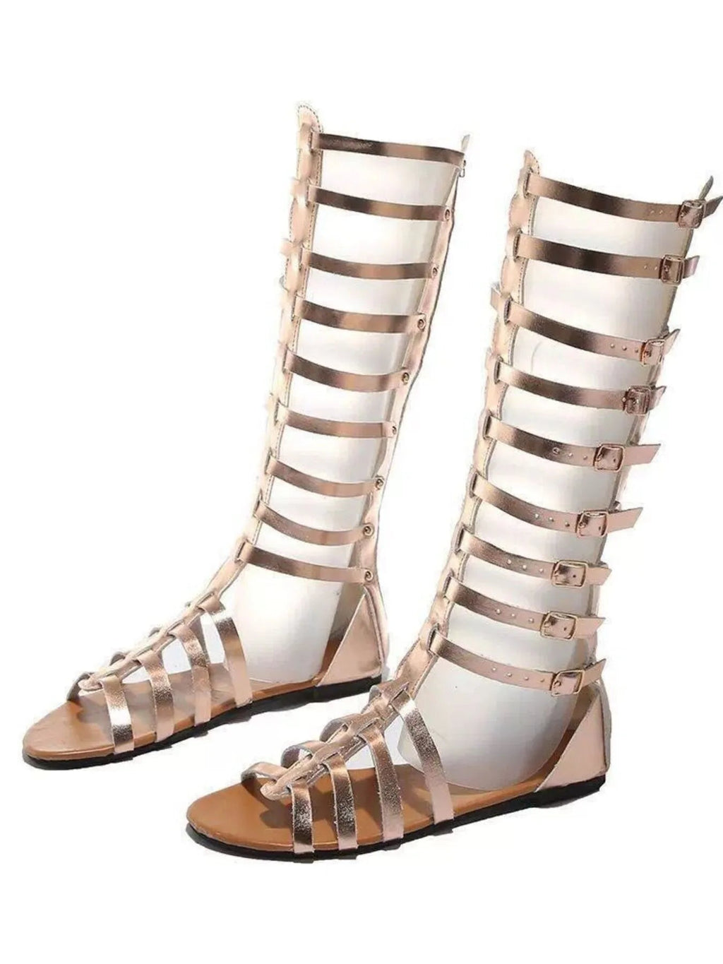 Strappy Sandals with Multiple Buckles - Plush Fashion Hub