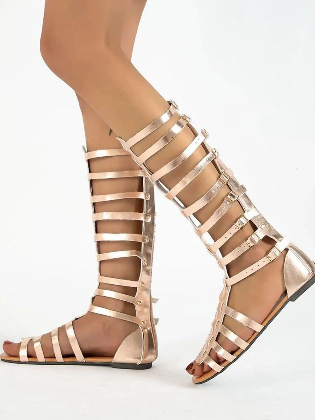 Strappy Sandals with Multiple Buckles - Plush Fashion Hub