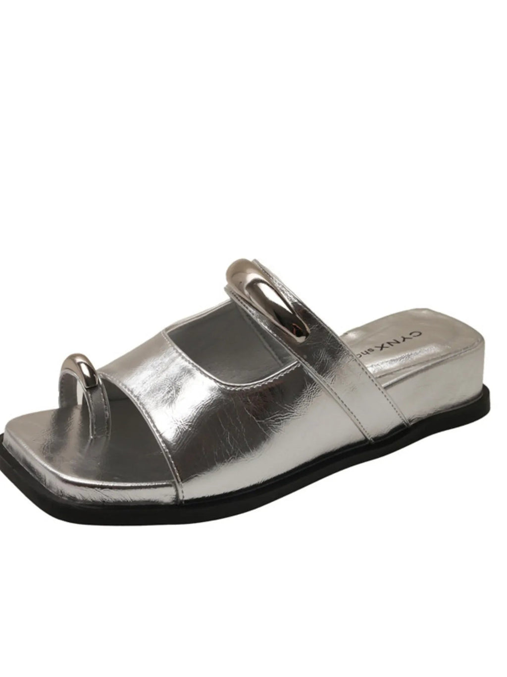 Toe Loop Cutout Platform Sandals - Plush Fashion Hub