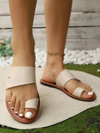 Toe Loop Flat Sandals - Plush Fashion Hub