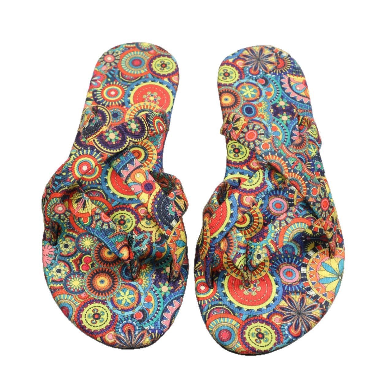 Women’s Boho Flat Printed Slippers - Plush Fashion Hub