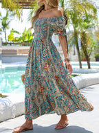 Women’s Paisley One‑Shoulder Maxi Dress - Plush Fashion Hub
