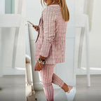 Women’s Plaid Two‑Piece Suit Set - Plush Fashion Hub