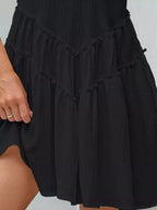 Women's Sleeveless Round Neck Mini Dress with Pockets - Plush Fashion Hub