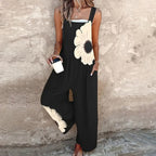 Women’s Square - Neck Floral Sleeveless Jumpsuit - Plush Fashion Hub