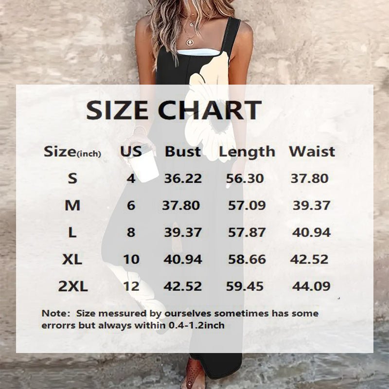 Women’s Square - Neck Floral Sleeveless Jumpsuit - Plush Fashion Hub