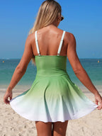 Women's V - Neck Gradient One - Piece Swimsuit - Stylish Summer Beachwear - Plush Fashion Hub
